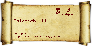 Palesich Lili névjegykártya